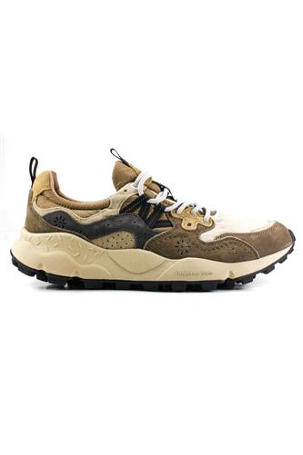Yamano 3 Brown Grey Suede Cream Nylon, FLOWER MOUNTAIN