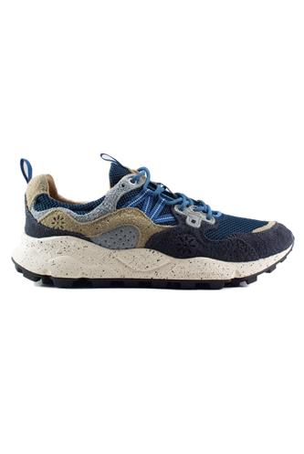 Yamano 3 Navy Mesh Light Blue Grey Suede, FLOWER MOUNTAIN