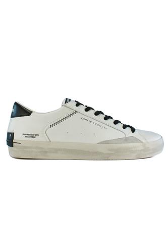 Distressed White Black Leather Ice Suede, CRIME LONDON