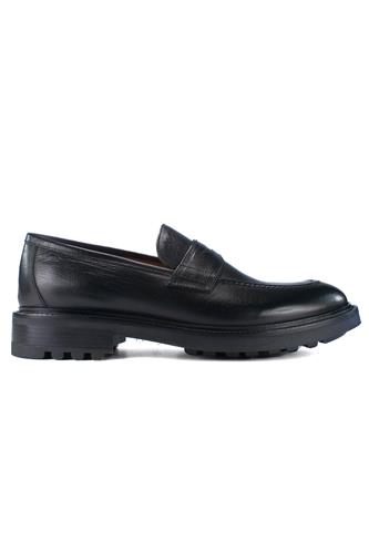 Moccasin Black Leather Blake, CERBERO