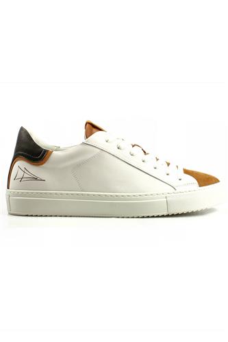Parigi White Leather Brown Nubuck Black Detail, NEVVER